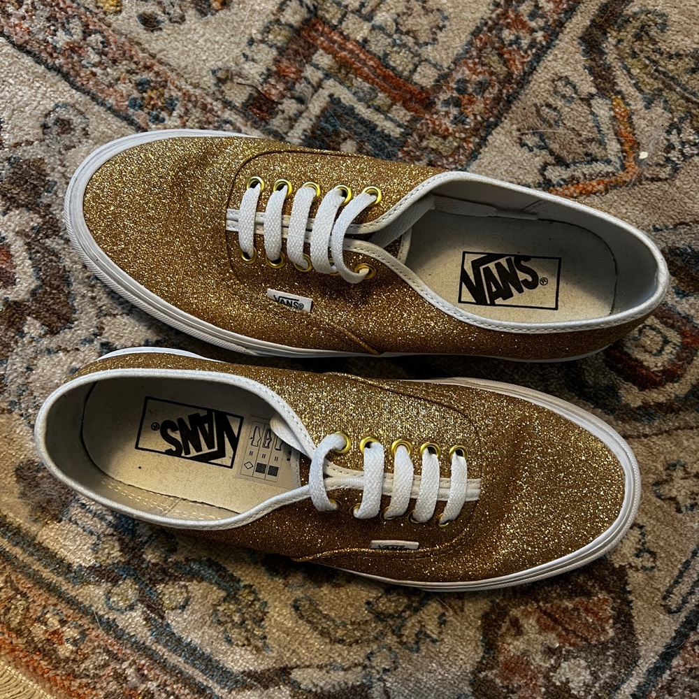 Gold glitter Vans Authentic